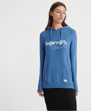 Superdry Supersoft Oversized Graphic Női Kapucnis Pulóver Kék | XIDOS9035